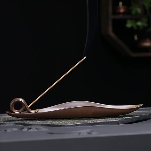 VIDSTW Räucherstäbchen Halter Räucherstäbchenhalter Boot Keramik Räucherstäbchenhalter Boot Aschefänger Räucherstäbchenhalter aus Keramik für Meditation Yoga Spa Büro (A)
