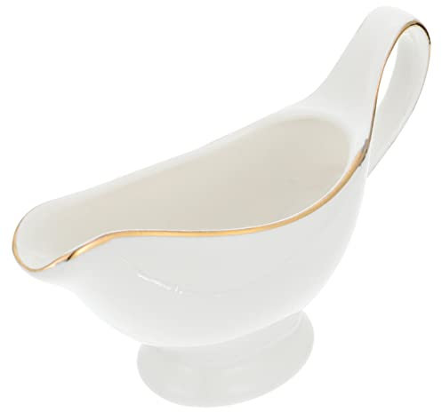 Mikinona Ceramic Sauce Bucket Home Gravy Boat Sauce Pitcher Sauce Dispenser Kitchen Gravy Boat Kitchen Sauce Container Ceramic Serving Jug Milk Creamer Jug Salad Dressing Cup