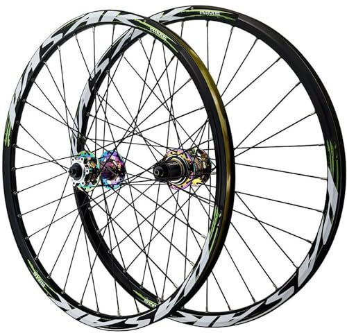 NBTRXWAFR 26/27.5/29-Zoll-MTB-Laufradsatz Scheibenbremse Schnellspanner Mountainbike-Laufräder Alu-Legierung Doppelschicht-Felge Vorder- Und Hinterrad Für 7-12 Gang Kassette 32 Löcher,Color,29inch