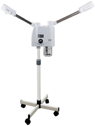 Vaporizador Facial con Niebla en Caliente, máquina de pulverización hidratante, pulverización en frío/pulverización en Caliente, Ajuste de Altura de 106-131 cm, Cabezal de aspersor Giratorio de 360°,