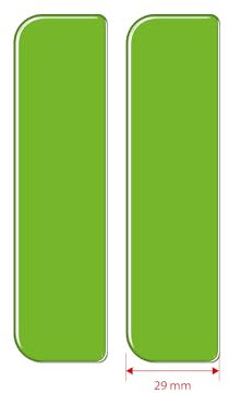 Slimline Green Zero Emissions - Electric Vehicle Number Plate Domed Stickers, 108mm x 29mm