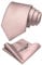 RBOCOTT Rose Gold Silk Tie and Pocket Square, Necktie Tie Clip Set for Men (85)