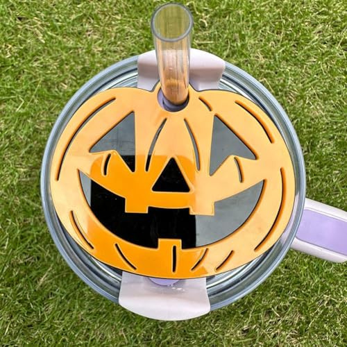 Accesorios de taza Stanley de Halloween, placa de nombre para tapa, placa de nombre de vaso para taza Stanley de 1,134.0 g, 850.5 g, acrílico calabaza telaraña temporada espeluznante accesorio de