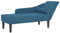 vidaXL Chaiselongue, Indoor Lounge Sofa mit Kissen, Gepolsterte Recamiere für Wohnzimmer Schlafzimmer Büro, Relaxliege Couch, Blau Samt
