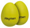 Shaker eggs, plastic, pair, yellow, 45 grams