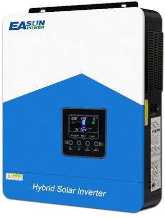 POWLAND 6200W Hybrid Wechselrichter 48Vdc zu AC 230V mit WiFi Modul 2 AC-Ausgang Breite PV 60-500VDC Off Grid Reine Sinus Welle Solar Wechselrichter 120A MPPT Für Bleisäure- und Lithium-Batterien