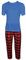 Gaffer Mens Pyjamas Set Trousers Woven Check Lounge Pants Long Sleeve T Shirts Top Red Blue PJ – Short Tshirt S