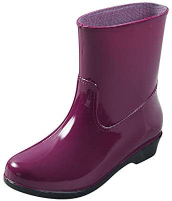 Await, stivali da pioggia corti da donna, stivali da pioggia alla caviglia, stivali da giardino, scarpe in gomma, stivali da pioggia per uomo, Viola, 37.5 EU