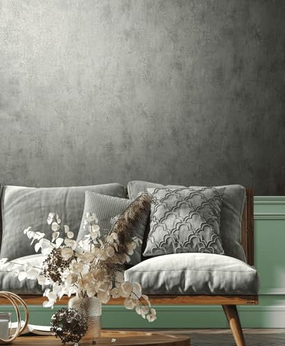marburg Tapete Grau Uni Betonoptik Vlies für Wohnzimmer Schlafzimmer Küche 10,05 x 0,53