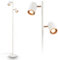 BRILONER - Lampadaire avec interrupteur sur le câble, têtes de spots orientables, 2xGU10 douille, lampadaire sur salon, lampe sur pied, lampadaire sur pied, 22x159,5cm, gris clair-coffee