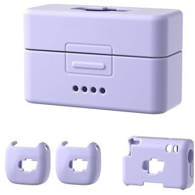 Funda protectora portátil de silicona para mini micrófono DJI MIC, color sólido, a prueba de golpes, impermeable, funda protectora de micrófono inalámbrico (2 TX+1 RX Set Morado)
