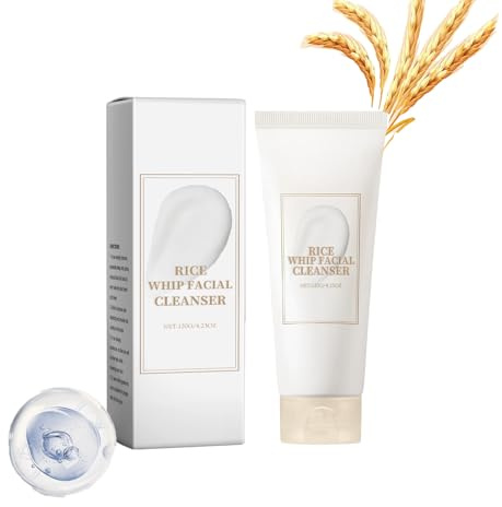 Rice Foaming Cleanser Skin, Sanftes Gesichtswasser mit Reisextrakt Peeling-Reispulver, Tiefenreinigung der Poren, Oil Control Hydration, Vegane Hautpflege für Frauen Männer, Daily (1Stück)