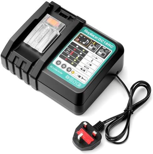 Replacement Charger for MK DC-18RC, 3A 14.4-18V DC18RC Fast Charging With LED light display, Fits BL1860 BL1850 BL1840B BL1830 BL1820 BL1815 BL1430 BL1450