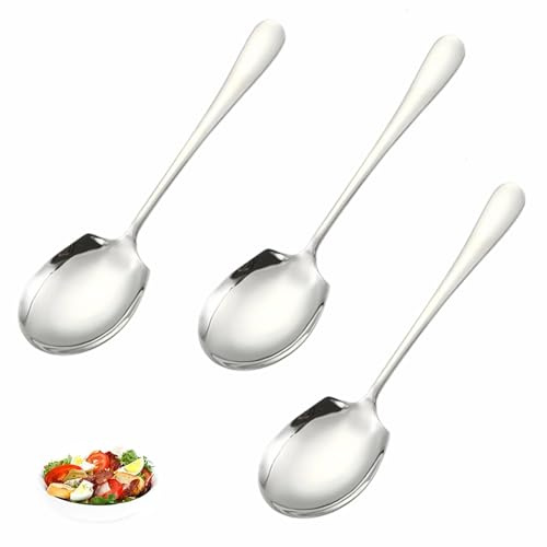 3 Pezzi Cucchiai da Portata Grandi Cucchiaio da Buffet in Acciaio Inox