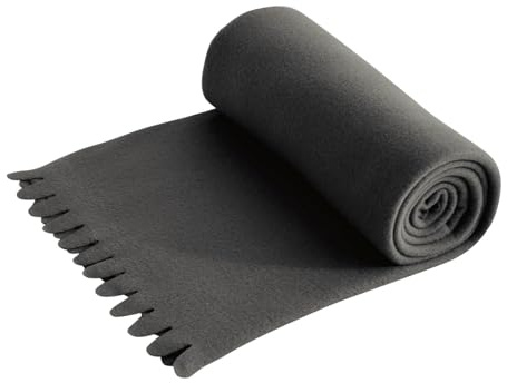 wometo Wave Fleecedecke 120x160 Oeko-TEX ca. 300g dunkelgrau | weiche Fleece Decke mit geschnittenem Wellenrand und Anti-Pilling