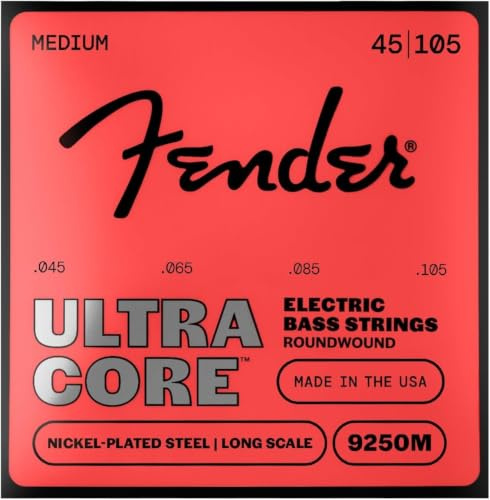 Fender 9250 Ultracore Basssaiten, vernickelter Stahl, Kugelende, 9250M Spuren .045-.105, (4)