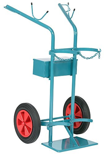 SCAPP Gasflaschenwagen für 2 x 50L Gasflaschen, mit Werkzeugkasten und Vollgummi-Reifen