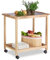 Relaxdays Carrito Cocina de 2 Niveles con Placa de Cristal, Madera de Nogal, Marrón, 62 x 66 x 38 cm
