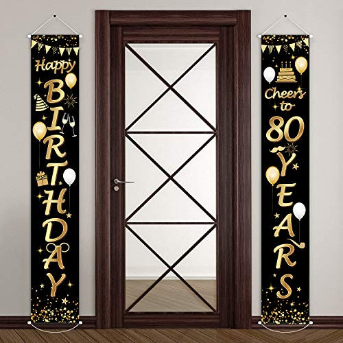 eburtstag Party Dekorationen Prost auf Jahre Banner Party Dekorationen Willkommen Veranda Zeichen für Jahre Geburtstag Lieferung (80 Jahre Geburtstag)