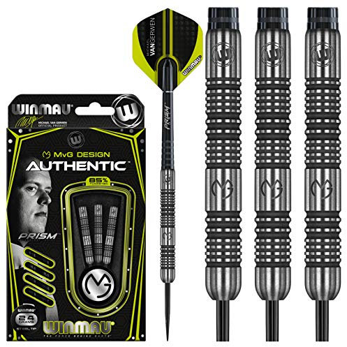 WINMAU Michael Van Gerwen MvG Authentic 24g Profi Wolfram Steeltip Dartpfeile Set mit Flights und Schäfte