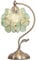 Bieye Lampe de table en vitrail style Tiffany avec pétales de fleurs et base en laiton pour la décoration intérieure (Bleu clair, Fleur de cerisier 8)