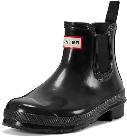 Hunter Femme Original Chelsea Gloss Chaussure Bateau, Black, 37 EU
