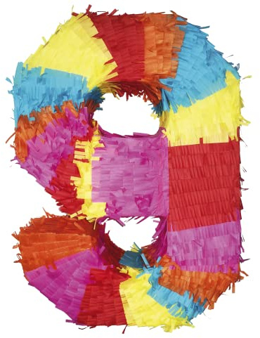 Party Factory – Pinata Geburtstagsdeko für Kinder zum Befüllen & aufhängen – Bunte Schlag-Piñata als Party Deko in 50x35x8 cm für Kindergeburtstag & Mottopartys – Partyspiel Pinjata mit der Zahl 9