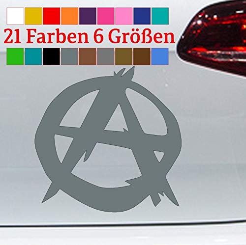 generisch Anarchy Anarchie Aufkleber Sticker Punk Goth Rock Rebell Musik JDM Stern Vinyl in 6 Größen und 21 Farben