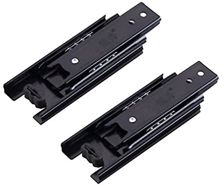 Schubladenführung Vollauszug,Tianher Schubladenschienen Kugellager 100 mm 3 Falten Vollauszug Seitenmontage 45 kg Tragkraft Schubladenführung Schwarzes 4 Zoll 1 Paar (2er Pack)