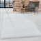 HomebyHome Shaggy Teppich Wohnzimmer 120 x 170 cm - 50 mm Florhöhe Hochflor Wohnzimmerteppich Weiß Extra Weich und Flauschig - Langflor Teppiche für Schlafzimmer, Küche, Flur - Carpet, Halı