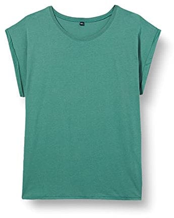 Build Your Brand Damen T-Shirt Ladies Extended Shoulder Tee, lang geschnittenes T-Shirt für Frauen, Baumwolle, Paleleaf, M