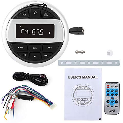 Bluetooth Reproductor estéreo MP3 FM Am o Radio Carga USB para Barcos UTV de Yates Marinos