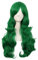 MapofBeauty 28 Zoll/70 cm Seitenscheitel Pony Charmante Frauen Lange Lockige Volle Haar Gewellt Perücke (Grass Grün)