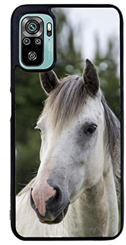 coque-personnalisable Coque pour Xiaomi Redmi Note 10 5G Coque Cheval Blanc - tête de Cheval - Coque Noire TPU Souple (Redmi Note 10 5G), Noir