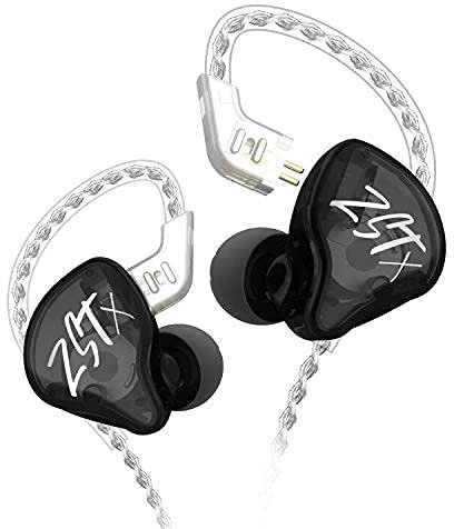 KZ ZST X - Cuffie auricolari 1BA 1DD con cavo HiFi ergonomico, per gaming, con cavo rimovibile a 2 poli per cantanti, musicisti, audiofila, DJ