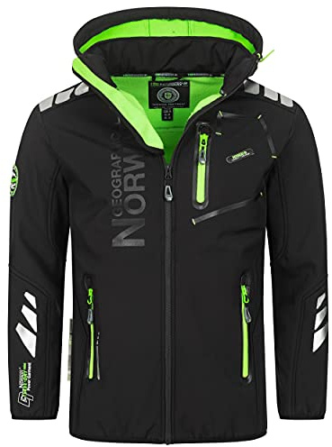 Geographical Norway Vantaa - Veste softshell d'extérieur - Imperméable et respirante, coupe-vent - Pour homme, Noir 02, S