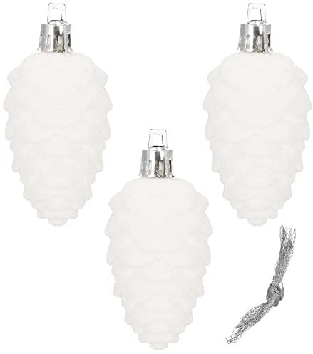 SPRINGOS Baumschmuck 3 Zapfen mit Glitzer Weihnachtsbaumschmuck-Anhänger