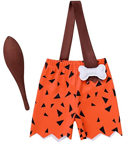 OBEEII Fred Feuerstein Kostüm Flintstones Karneval Cosplay Verkleidung für Baby Mädchen Jungen Junge 6-12 Monate