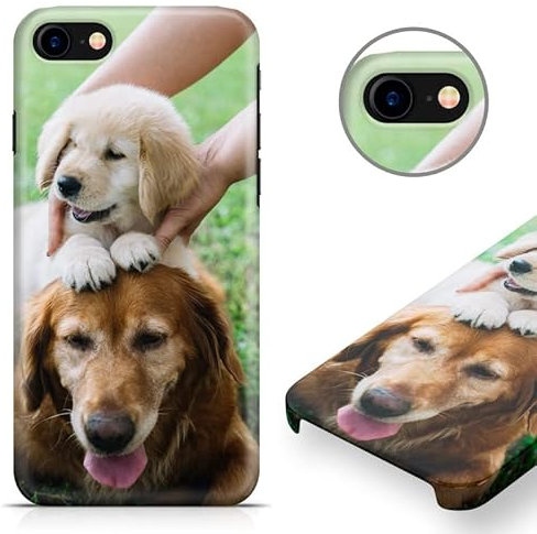 Generic iPhone SE 2022 Personalised Photo Case | Customize with Photos, 3D Snap Hard Case | Glossy, Edge to Edge Print, Wireless Charging Compatible, Slim Fit