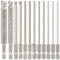 Hakkin 12Pcs Ball End Allen Key Bit Set 100mm Metric Ball End Hex Bits 1/4” Hex Shank S2 Steel Magnetic Allen Wrench Drill bit Set H1.5-H10 hex Key for Furniture Assembly