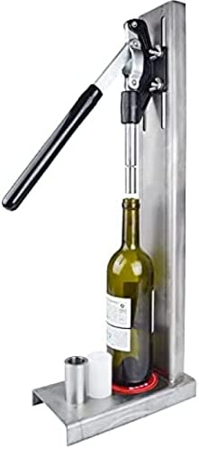 Stainless Steel Manual Wine Bottle Corking Machine Hand Pressure Manual Corker Cork Wine Bottle Corking Inserting Stopper Tools 2 POM Heads,GQYYS