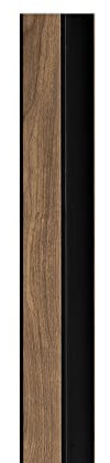 HaakDesign 3D Wandpaneele Nussbaum ABSCHLUSSLEISTE Links Lamellenwand Pluto in Holz Optik Akustikpaneel zur Wandverkleidung leichtes Polystyrol Decor
