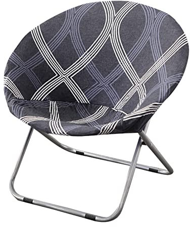 JHLD Printed Round Saucer Chair Cover, 1 Piece Stretch Moon Chair Slipcovers Spandex Moon Chair Cover With Elastic Bottom Saucer Chair Slipcover -E-large