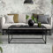 ML-Design Couchtisch 110x40x50,5 cm Schwarz in rechteckiger Form, Metallgestell, Industrie-Design, Tisch für Eingangsbereich, Beistelltisch Wohnzimmertisch Konsolentisch Sofatisch Flurtisch Dekotisch