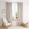 THE ART BOX Gauze Striped Curtains, Boho Linen Gauze Tab Top Hanging Curtains Light Filtering Door Window Treatment 2 Panel Drapes for Living Room Home Décor Blue on Beige (84x42 Each Panel)