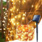 BrizLabs Luces Solares LED Exterior Jardín, 15M 150 LED Guirnaldas Luce Exterior Solar Alambre de Cobre Impermeables 8 Modos Cadena Luces Solare para Navidad Jardín Balcón Árbol Fiesta, Blanco Cálido
