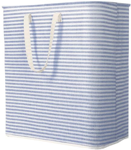 Lifewit 100L Wäschekorb, Großer Wäschekorb, Faltbare Wäschebox, Wäschesammler, Wasserdichter Wäschesortierer/Aufbewahrungsbox mit Griffen für Kleidung, Handtücher, Spielzeug, Blau, 55 x 30 x 60 cm