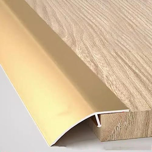 Rampe De Seuil en Aluminium pour Porte/Tapis/carrelage/Sol Irrégulier/Bois À Carrelage Bande Transition De Sol en Vinyle, Barre De Seuil De Porte, 52 Mm De Large (Color : Couleur Or*1pc)