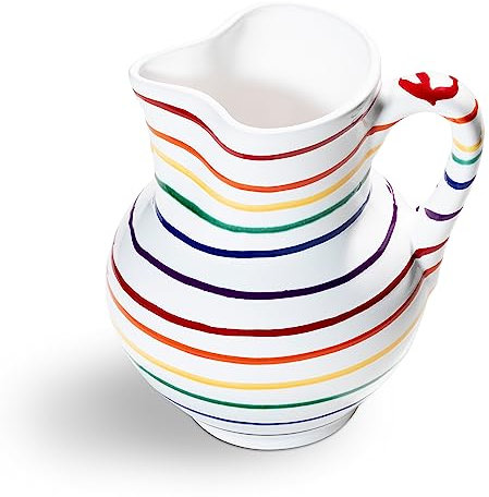GMUNDNER KERAMIK Krug Wiener Form (1L) Regenbogen Geschirr, handgemacht in Österreich
