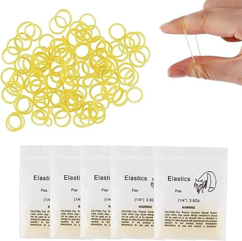 Gummi Zahnspange,500pcs kieferorthopädischer Elastiken,Orthodontic Latex Elastics (Fox 1/4'')